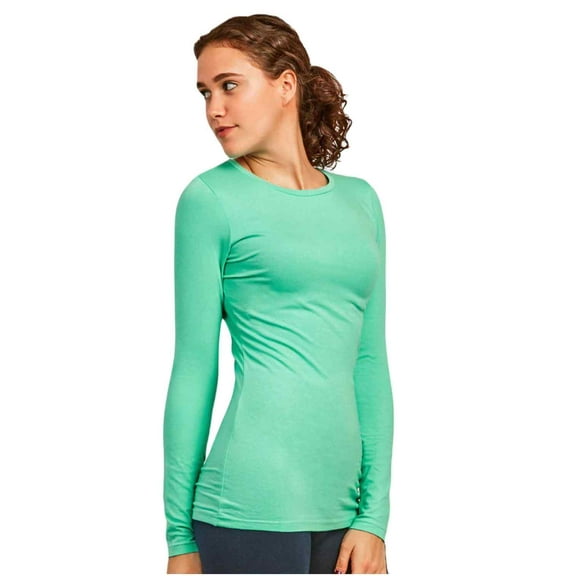 Women's Long Sleeve Crew Neck Fit T-Shirt Mint M, 1 Pack