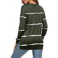 thumbnail image 1 of Women's Long Sleeve Crew Neck Pullover Striped Cute Tunic Casual Sweatshirts Tops, 1 of 2