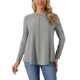 thumbnail image 1 of INSPIRE CHIC Women's Long Sleeve Crew Neck T-Shirt Comfortable Stylish Top Daily Causal Wear S Grey, 1 of 6