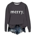 thumbnail image 1 of Women's Long Sleeved Crew Neck Christmas Print Lightweight Hoodie - Stylish Comfort for Everyday Wear Holiday Versatile Layering, 1 of 5