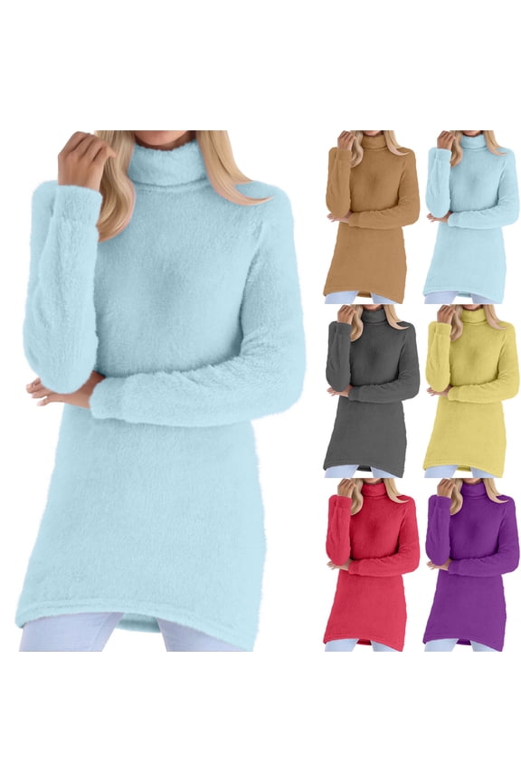 Women's Long Sleeve Crewneck Fleece Pullover Tops Sweaters Hoodies Soft Fuzzy Thermal Winter Clothes Casual Loungewear Streetwear Travel Fashion Essential Gift for Women | CSEONE,Khaki L