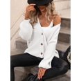 thumbnail image 1 of Women's Long-Sleeve Crewneck Sweater Hollow Cable Knit Pullover Sweaters, 1 of 5