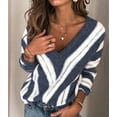 thumbnail image 1 of Women's Long Sleeve Criss Cross V Neck Knitted Sweater Backless Loose Jumper Sweaters, 1 of 1