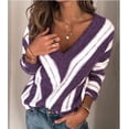 thumbnail image 1 of Women's Long Sleeve Criss Cross V Neck Knitted Sweater Backless Loose Jumper Sweaters, 1 of 1