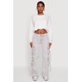 thumbnail image 1 of Women's Long Sleeve Cropped Bubble Hem Sweatshirt, 1 of 5