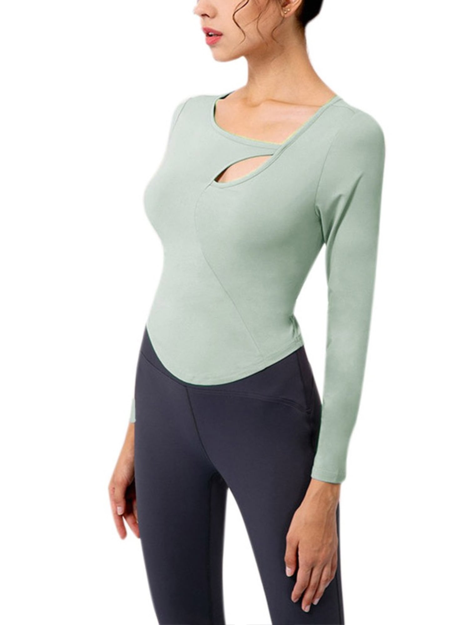 DAVAS Women's Activewear Tops Long Sleeves Elasticity Tight Running Yoga  Shirt Size S Dark Grey: Buy Online at Best Price in UAE 