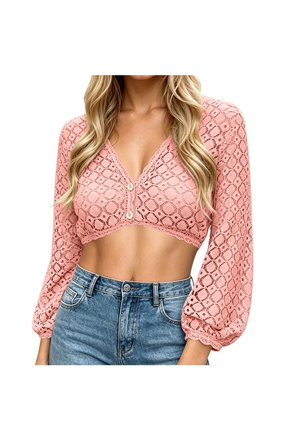 Women's Long Sleeve Dirndl Blouse German Bavarian Beer Festival V Neck Button Down Crop Tops Oktoberfest Shirts