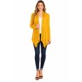 thumbnail image 1 of Women's Long Sleeve Draped Neck Open Front Waist Length Solid Cardigan, 1 of 5