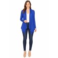 thumbnail image 1 of Women's Long Sleeve Draped Neck Open Front Waist Length Solid Cardigan, 1 of 6