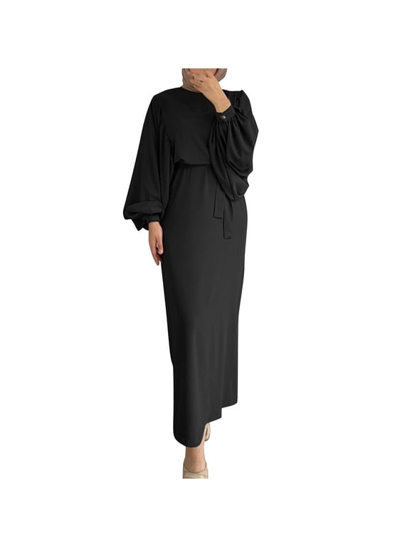 Women's Long Sleeve Dress Prayer Clothes & Suits for Women Cotton Hijab Set Burkas for Women Women Hijab Scarfs for Women Packs Dresses for Women Ready to Wear Girls Scarf Hijab Long