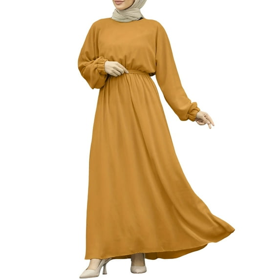 Women's Long Sleeve Dress Vintage Pullover Abaya Prayer Clothes