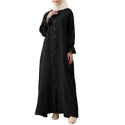 Women's Long Sleeve Dress Vintage Pullover Abaya Prayer Clothes