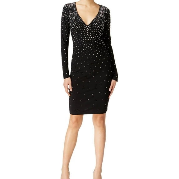 Women's Long Sleeve Embellished Black Dress Size 6