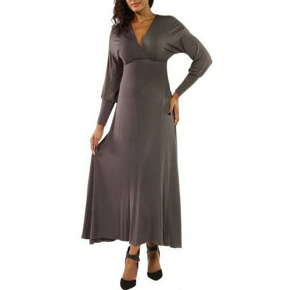 Women's Long Sleeve Empire Maxi Dress