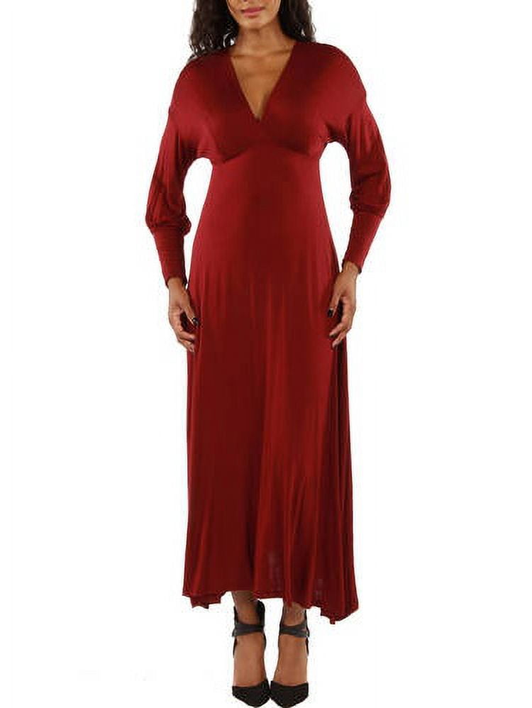 Women's Long Sleeve Empire Maxi Dress - Walmart.com