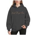 thumbnail image 1 of Women’s Long Sleeve Faith Letter Printed Hooded Sweatshirt Christian Jesus Graphic Pullover with Pockets Inspirational Religious Saying Hoodie for Everyday Encouragement, 1 of 6