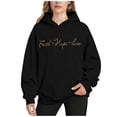 thumbnail image 1 of Women’s Long Sleeve Faith Letter Printed Hooded Sweatshirt Christian Jesus Graphic Pullover with Pockets Inspirational Religious Saying Hoodie for Everyday Encouragement, 1 of 6