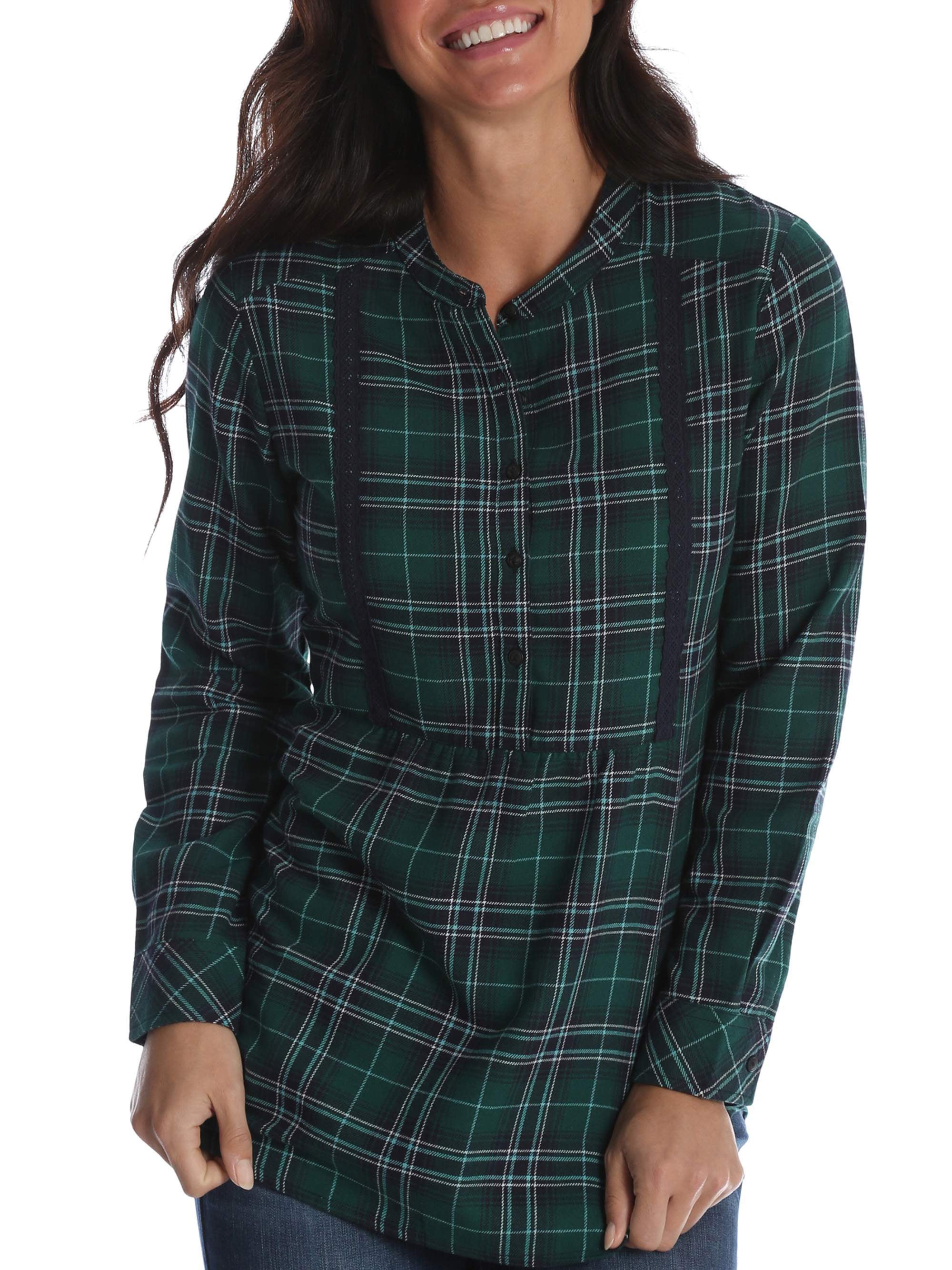 Women's Long Sleeve Flannel Tunic