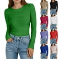 thumbnail image 1 of Women's Long Sleeve Floral Print Tops Shirts Blouses Crewneck Slim Fit Base Layer Tunic Length Casual Daily Wear Work Office Vacation Outfits Fashion Essential Gift for Women, 1 of 9