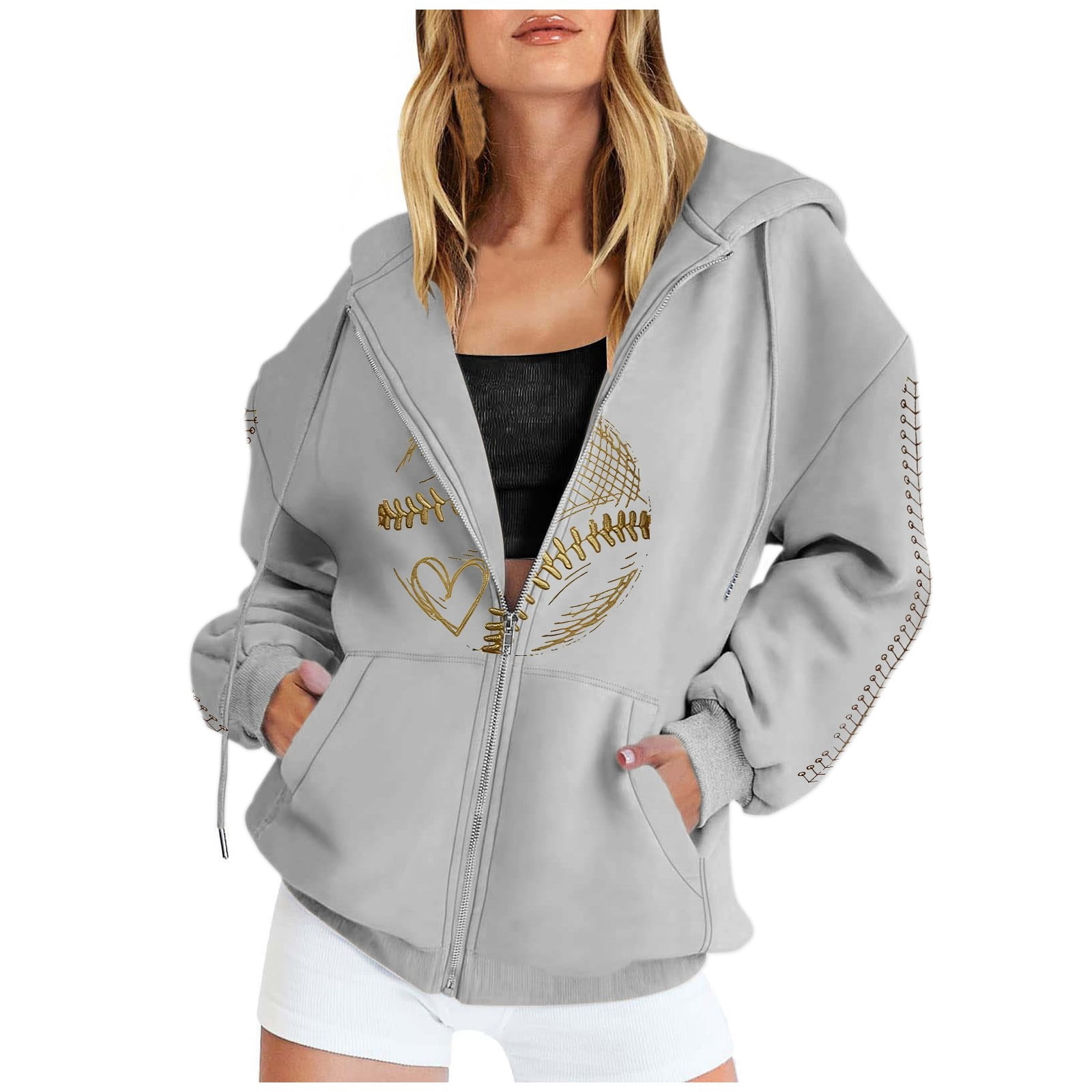 トップス Share Sprit fleece zip up hoodie Women's Team Spirit Zip-Up Hoodie â€“ -Lined with Drawstring