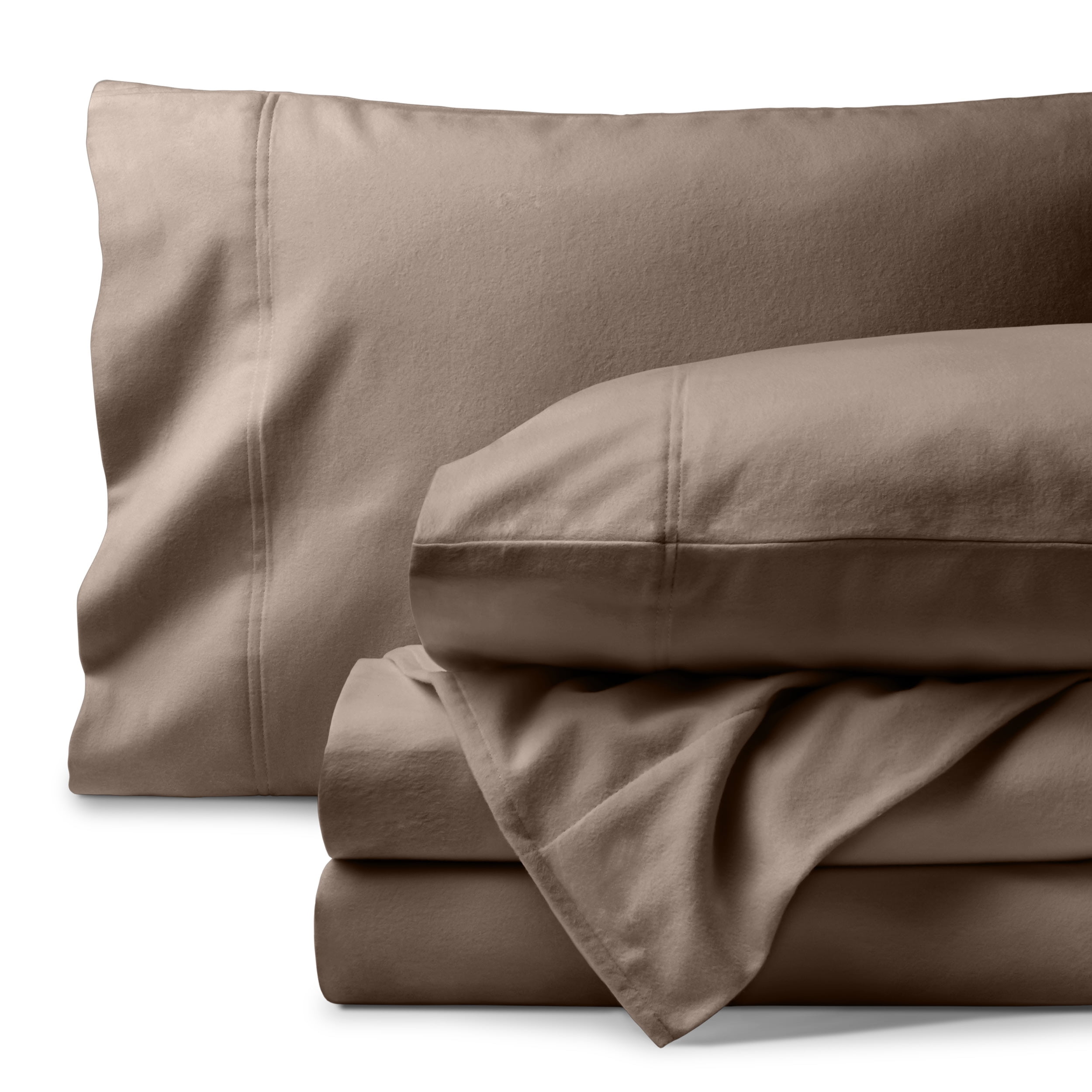 Taupe Organic Cotton Flannel Twin XL Deep Pocket Sheet Set