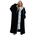 thumbnail image 1 of Women's Long Sleeve Hooded Jacket Cozy Oversized Winter Coat With Trim Details For Cold Weather Comfort, 1 of 6