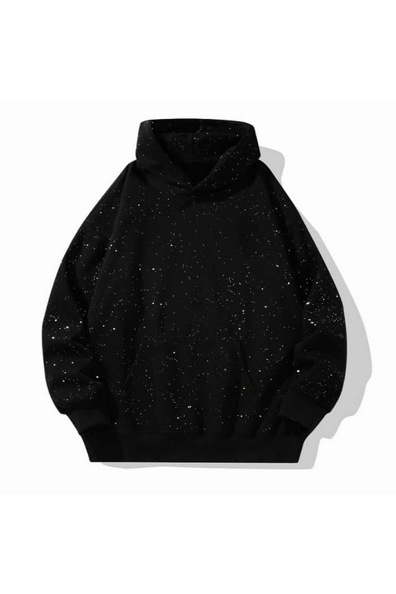 Women's Long Sleeve Hoodies Sequin Casual Pullover Hoodie Winter Hoodie
