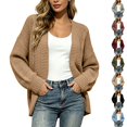thumbnail image 1 of Women's Long Sleeve Knit Cardigan Dressy Casual Open Front Loose Sweaters Plus Size Fall Fashion Long Outerwear Size S-3XL, 1 of 7