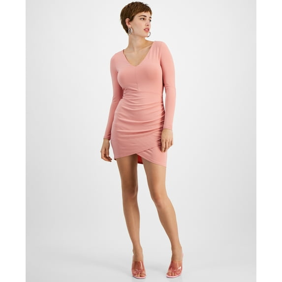 Women's Long-Sleeve Knit Mini Dress Dolores Blush XL