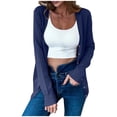 thumbnail image 1 of Women's Long Sleeve Knit Short Cardigan, Soft Lightweight Cropped Sweater for Spring Fall, Versatile Layering Topper, 1 of 4