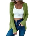 thumbnail image 1 of Women's Long Sleeve Knit Short Cardigan, Soft Lightweight Cropped Sweater for Spring Fall, Versatile Layering Topper, 1 of 4