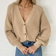 thumbnail image 1 of Women's Long Sleeve Knit Sweater Open Front Cardigan Button Loose Outerwear Button down Cardigan Sweaters for Women Formal Cardigan Boyfriend Sweater for Women Womens Cardigans Long Sleeve Knit, 1 of 6