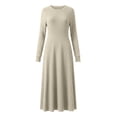 thumbnail image 1 of Yijfswar Women's Long Sleeve Knit Sweater Tunic Dresses Crew Neck Casual Soild Color Fall Knit Sweater Dresses, 1 of 6