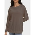 thumbnail image 1 of Women's Long Sleeve Knitted Crew Neck T-shirt, 1 of 6