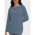 thumbnail image 1 of Women's Long Sleeve Knitted Crew Neck T-shirt, 1 of 6