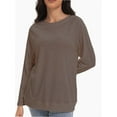 thumbnail image 1 of Women's Long Sleeve Knitted Crew Neck T-shirt, 1 of 6