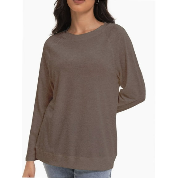 Women's Long Sleeve Knitted Crew Neck T-shirt