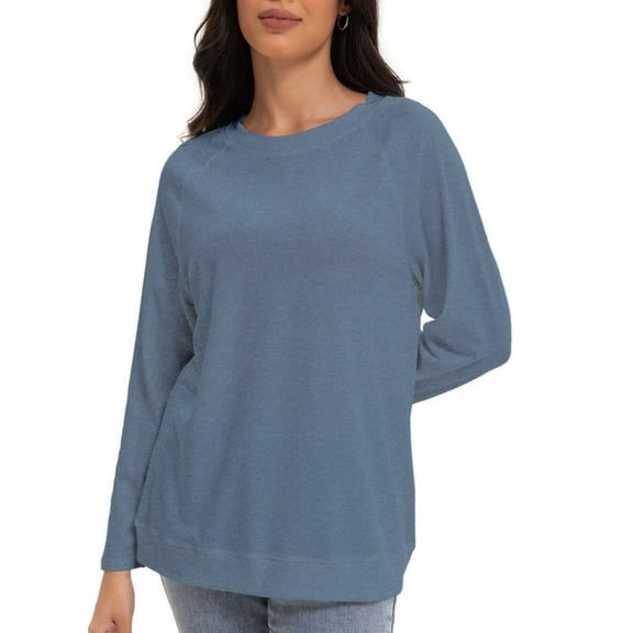 Women's Long Sleeve Knitted Crew Neck T-shirt