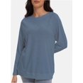 thumbnail image 1 of Women's Long Sleeve Knitted Crew Neck T-shirt, 1 of 2