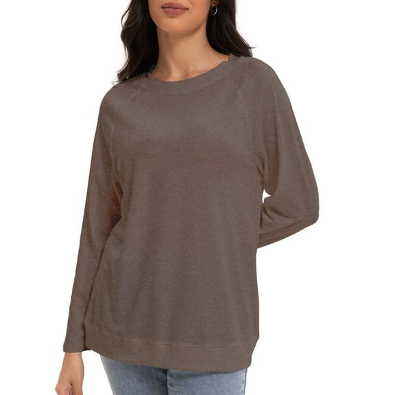 Women's Long Sleeve Knitted Crew Neck T-shirt