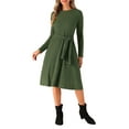 thumbnail image 2 of Rafferiza 1pc Long Sleeve V-Neck Waist Cinched Elegant And Charming Dress Maxi Women Outfit P 43961116 2 of 14