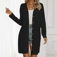 thumbnail image 1 of Women's Long Sleeve Knitted Jacket Mid Length Button Solid Ice Silk Knitted Cardigan Oversized Cardigan Lightweight Cardigan Sweaters for Women Knitted Cardigans Knitted Jacket Women Fall Cardigans, 1 of 6