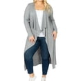 thumbnail image 1 of Women’s Long Sleeve Knotted Back Midi Cardigan, 1 of 3