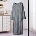 thumbnail image 1 of Women's Long Sleeve Lace Trim Nightgown and Robe, Soft Comfortable Loose Fit for Home Wear, Winter Sleepwear, 1 of 5