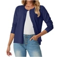 thumbnail image 1 of Women's Long Sleeve Lightweight Crewneck Casual Cardigan Sweater, S-2XL, 1 of 5