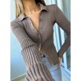 thumbnail image 1 of Women's Long Sleeve Lightweight Crewneck Casual Cardigan Sweater, 1 of 4
