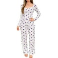 thumbnail image 1 of Women's Long Sleeve Long Pants Pajama Set - Outdoor Wear Suitable Loungewear - Purple Size S, 1 of 5