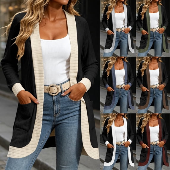 Women's Long Sleeve Loose Fit Solid Color Knit Cardigan Placket Open Front Tops Comfy Soft Lightweight Casual Daily | CSEONE,Army Green L