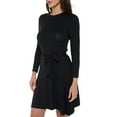 thumbnail image 1 of Women's Long Sleeve Midi Cocktail Dress, Round Neck, Sexy, for Formal, Wedding Guest, Party(Black Large Size), 1 of 6