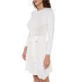 thumbnail image 1 of Women's Long Sleeve Midi Cocktail Dress, Round Neck, Sexy, for Formal, Wedding Guest, Party(Off White Large Size), 1 of 6